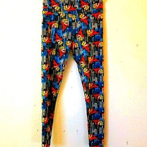 LuLaRoe Disney Incredibles Dash Leggings Blue Skyscraper Background Size OS